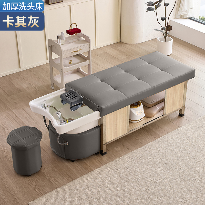 Masaje cama de lavado de cabello de tipo tailandés terapia de cabello de acero inoxidable temperatura constante circulación de agua salón de belleza fumigación lavado de la cara para oídos