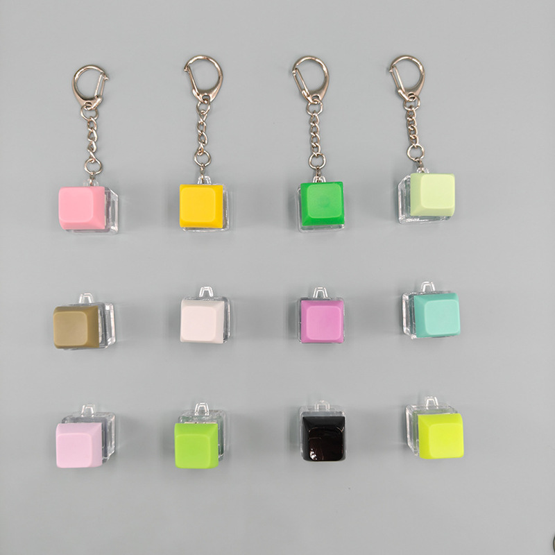Decompression Button Transparent Shell Luminous Single-Key Mechanical Keyboard Tester Small Pendant Decoration Stress Relief Toy