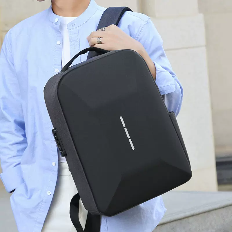 男士大容量双肩包商务通勤旅行背包防泼书包简约大方笔记本电脑包