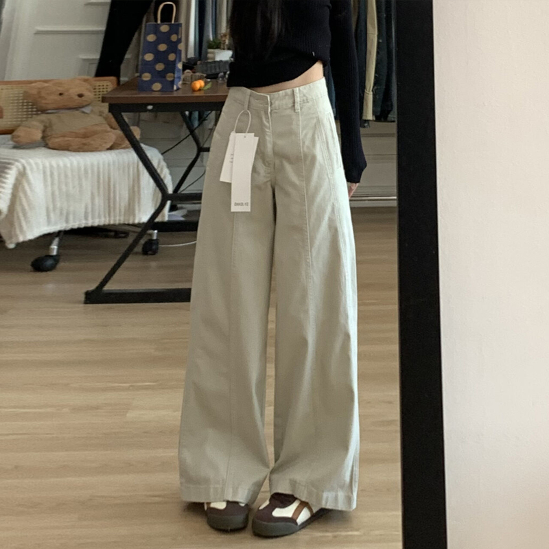 Loose Wide-Leg Jeans for Women, Summer and Spring Straight High-Waisted Denim Pants, Slimming for Pear-Shaped Body, Women's Style