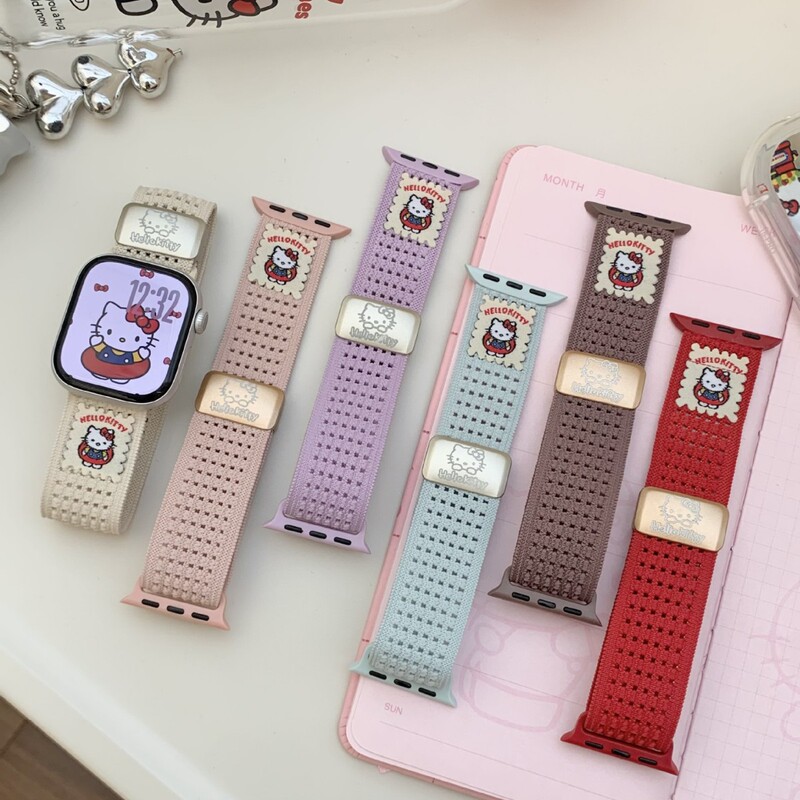 Suitable for Iwatchs10 Breathable Loop Braided Magnetic Buckle Apple Watch Knitted Nylon Swimming Ring Kt Strap 9