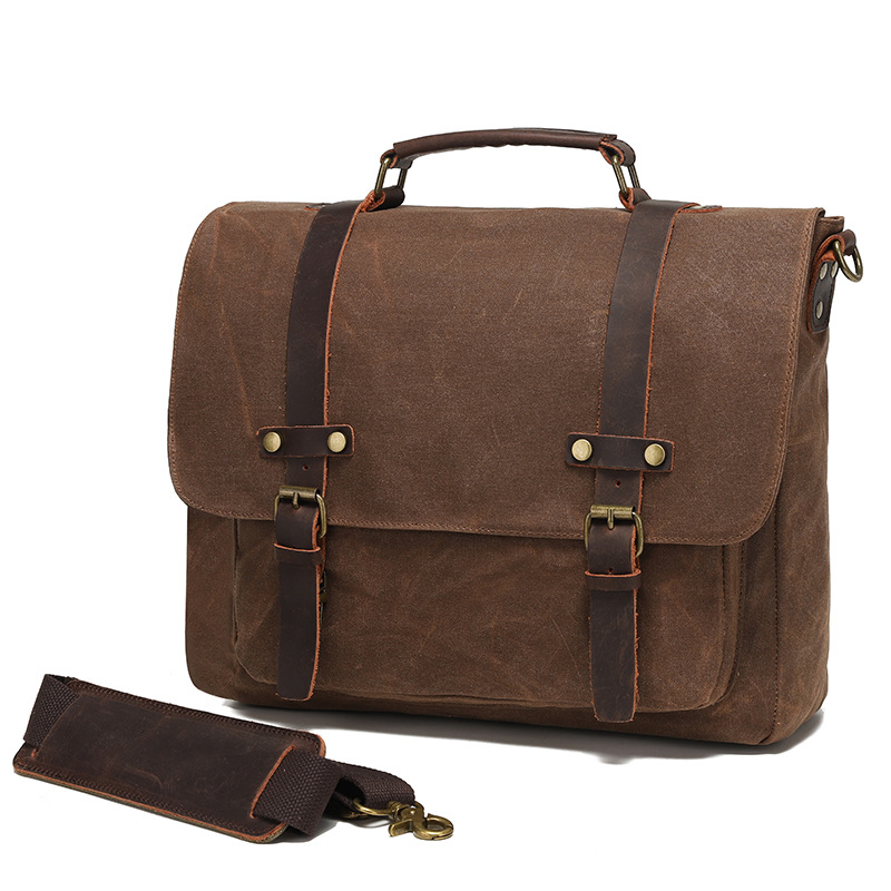 Bolsa de hombro, cámara vintage oblíqua a través de Europa y Estados Unidos, bolsa de cámara de cera a prueba de agua, suministro transfronterizo de cuero directo a Amazon