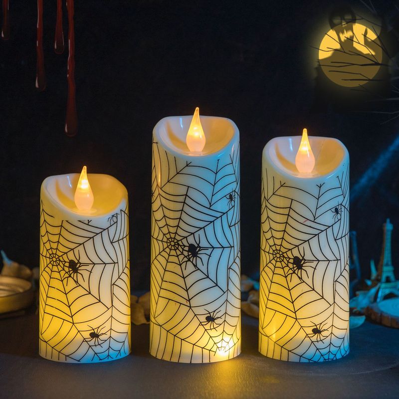 国境を越えた新しいハロウィーン LED 電子キャンドルシミュレーション涙痕ナイトライト雰囲気装飾アレンジメント小さな装飾品|undefined