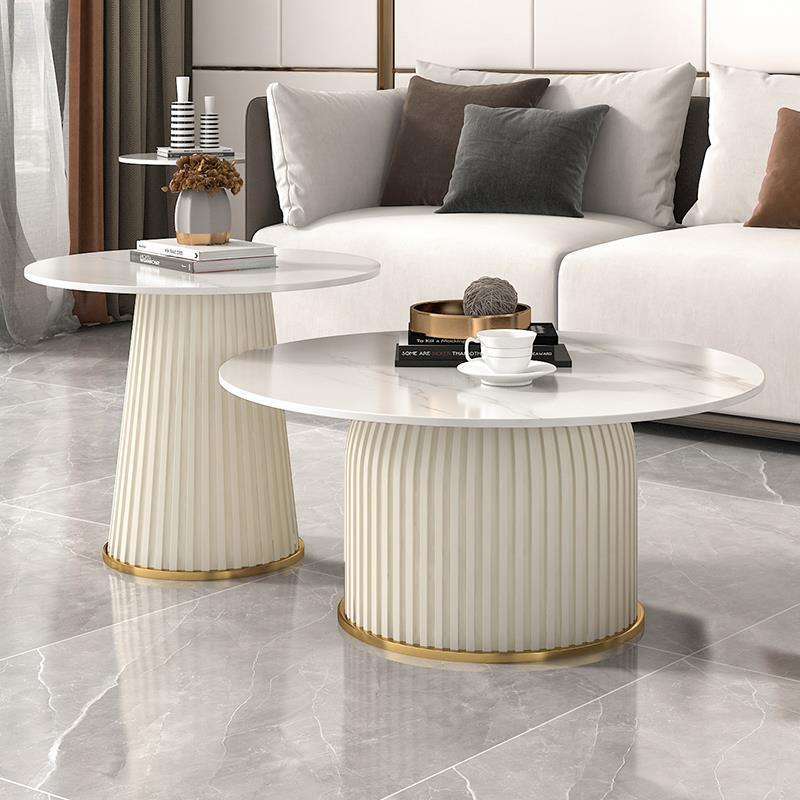 Nordic Rock Plate Round Cheap Rental House Living Room Simple Small Apartment Home Combination Light Luxury Modern Internet Celebrity Coffee Table Nordic Rock Plate Round Cheap Rental House Living Room Simple Small Apartment Home Combination Light Luxury Modern Internet Celebrity Coffee Table