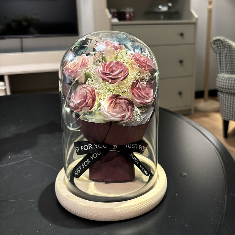 레트로 레드 - 레드 장미 7송이 - 선물가방 + 축하카드 + 배터리 [완제품 발송]