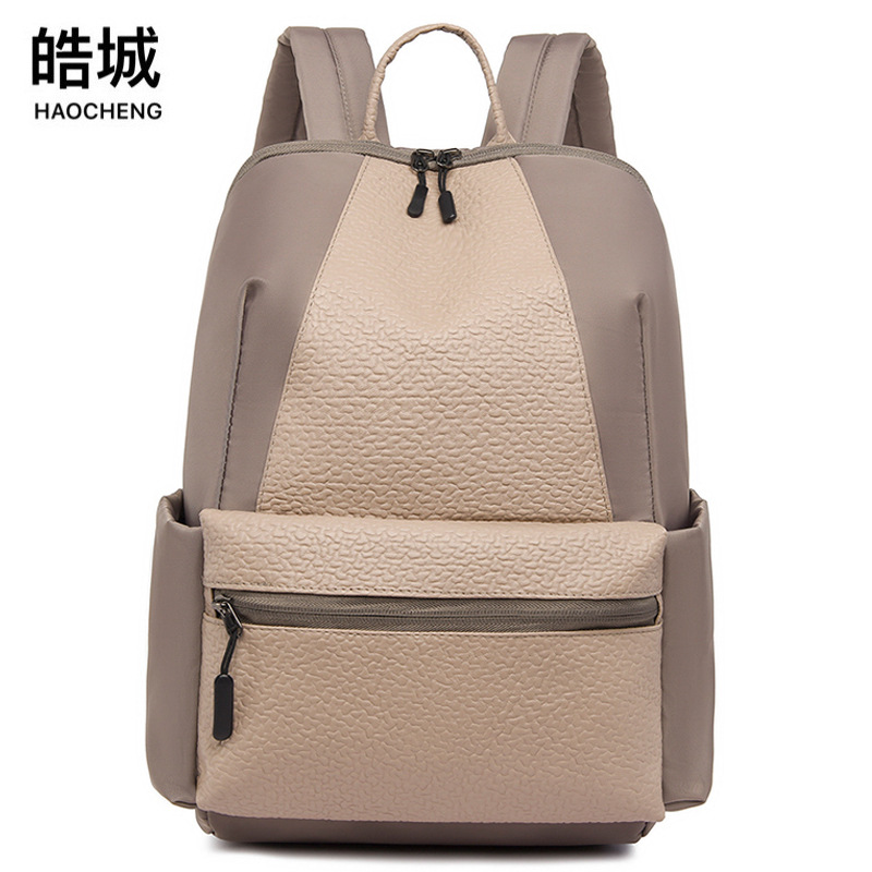 2023 nueva mochila Oxford casual para mujer, costura de moda, mochila para computadora de viaje al aire libre de gran capacidad retro