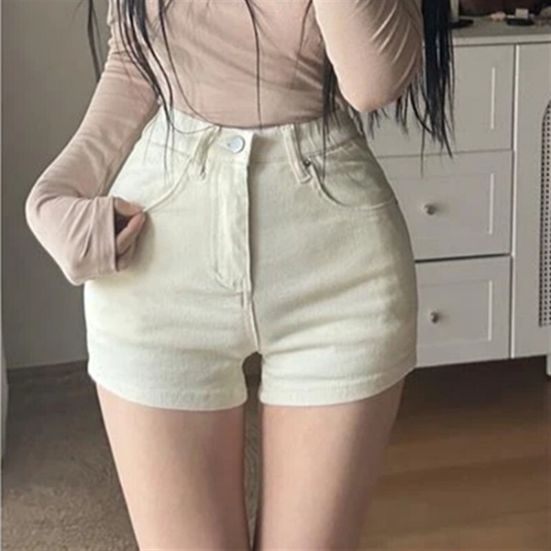 2024 Internet Celebrant Fashion Women's Sexy Full Hip High Waist Denim Shorts Street Hip Trendy Hot Pants