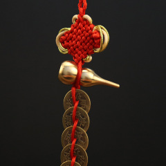 黃銅中國結五帝錢掛飾葫蘆五帝錢掛件門和門家居裝飾品工藝品掛件