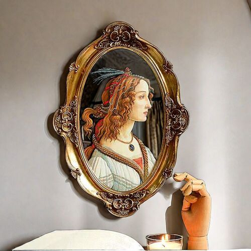 Direct supply of retro European resin decorative paintings, portrait paintings, oval wall paintings, living room art photo frame murals