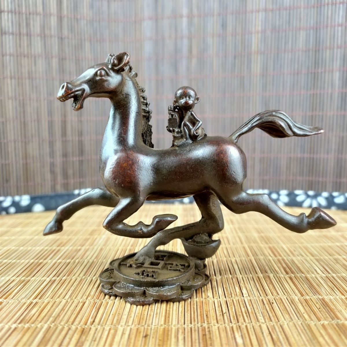 做旧仿古铜马上猴 马上蝇  马上元宝小复古收藏文玩工艺礼品摆件