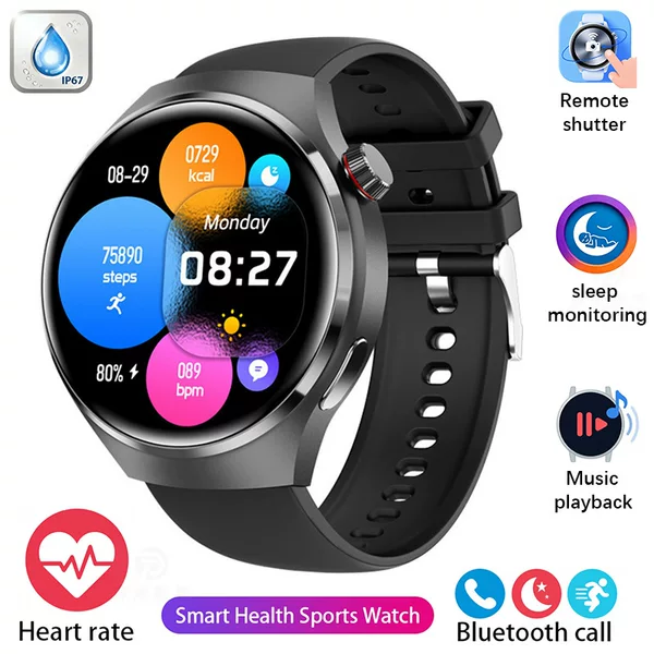 2026 New Model Watch4 Smart Electronic Watch Waterproof Gt4 Round Dial Health High-Resolution Factory