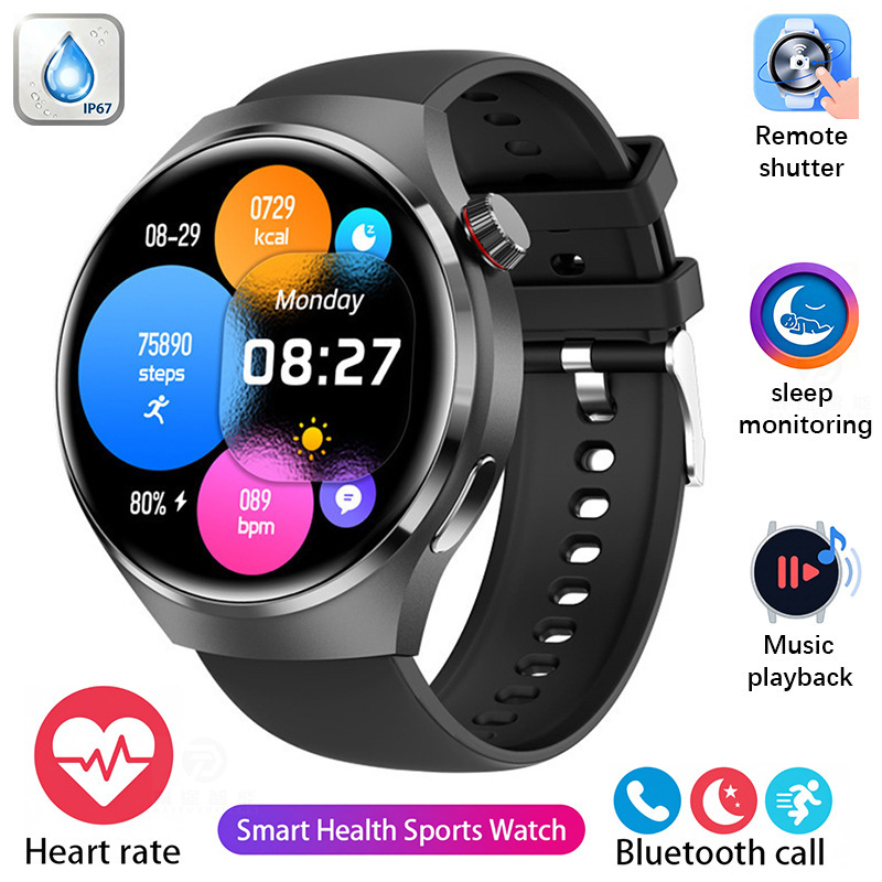 2026 New Model Watch4 Smart Electronic Watch Waterproof Gt4 Round Dial Health High-Resolution Factory