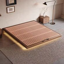 实木榉木白蜡骨架床头榻榻米齐边简约全实悬浮木床卧室现代小户型