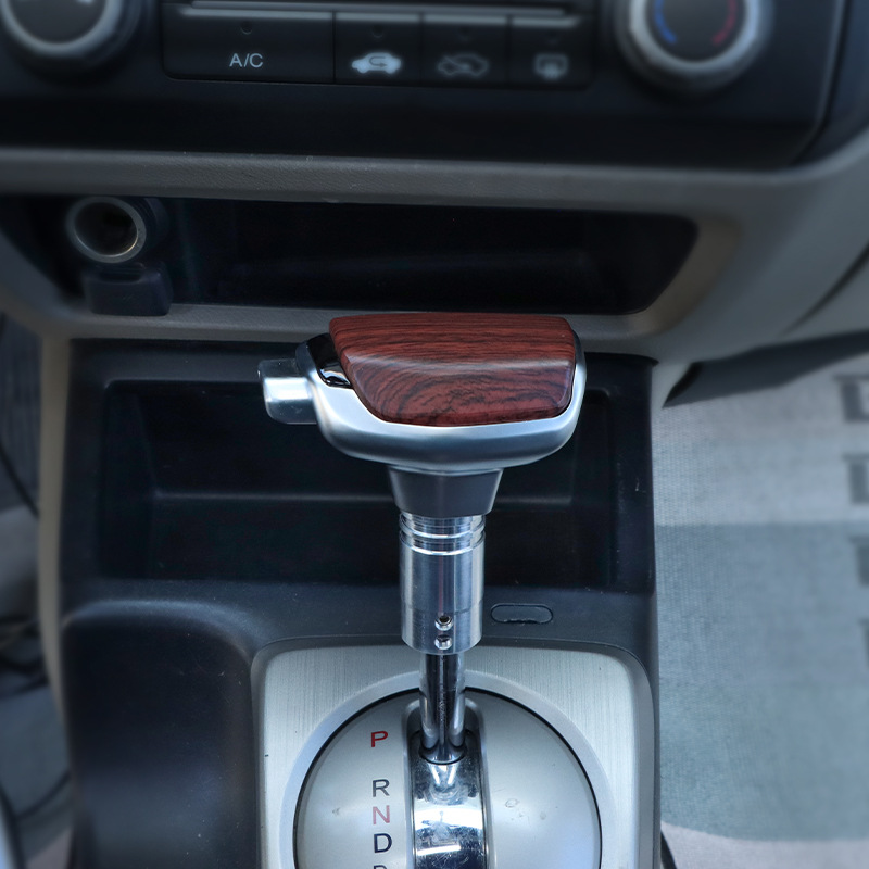 Car modified leather gear head yacht type gear head button type shift lever aluminum alloy wave stick wood grain carbon fiber grain
