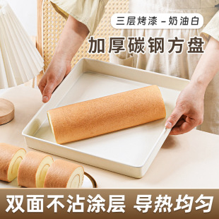 White 28 Square Cake Roll Baking Pan Towel Roll Mold Non-stick Snowflake Crisp Household Baking Tools for Oven