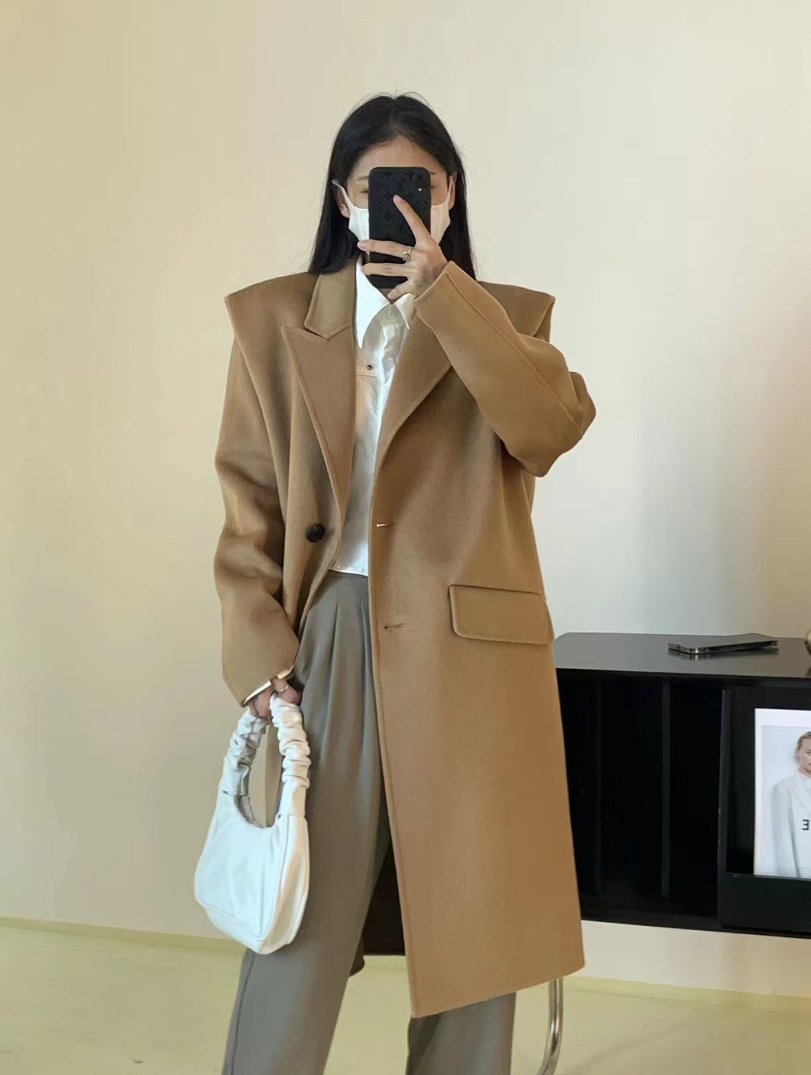 双面羊绒大衣女装秋冬2022新款高级设计感中长款女羊毛外套