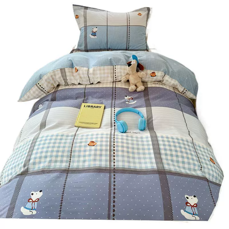 Cotton 3-Piece Bedding Set with Pillowcases — Breathable sheets in assorted cute prints
