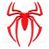 Sticker, metal three dimensional modified transport, spider, in 3d format