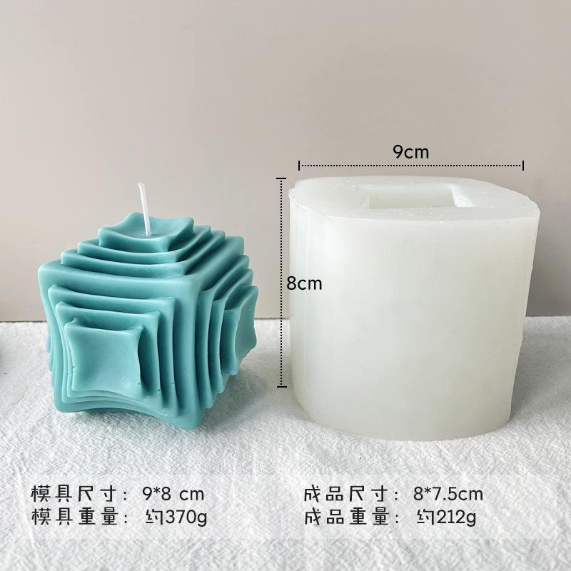 Transfronteriza geométrica BOLA MÁGICA vela molde de silicona diamante superficie bola polígono cubo aromaterapia vela molde al por mayor