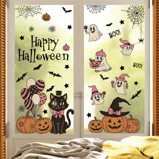 BRUP Happy Halloween趣味小鬼静电贴万圣节玻璃窗贴画HS-JD5614C