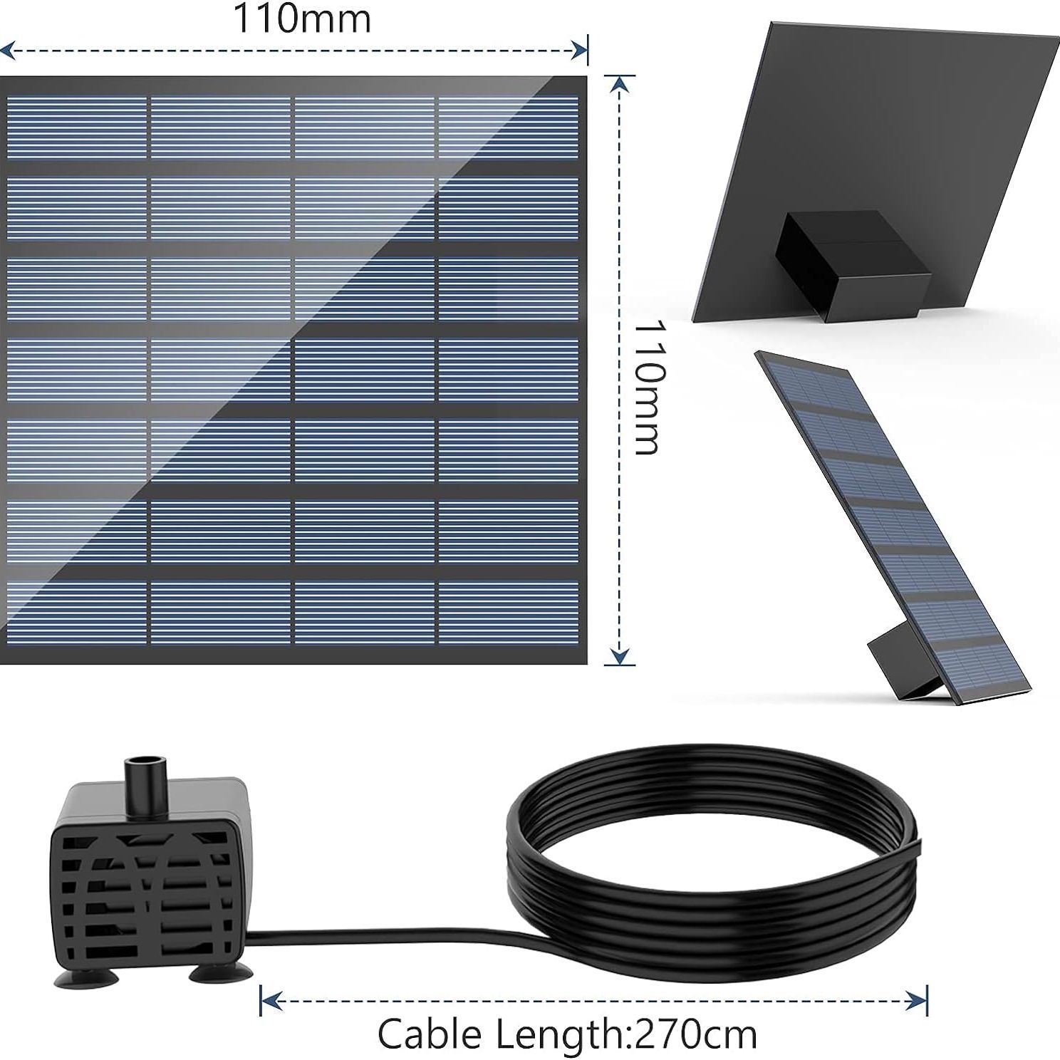 全塑环保太阳能潜水泵3W漂浮多色喷泉电力驱动户外漂浮池塘其他