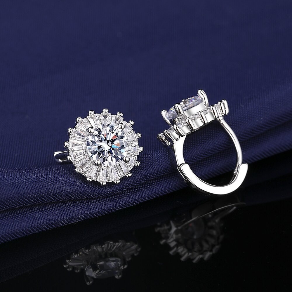 Earrings Classification 1 Pair Quantity 1 Pair Elegant Modern Style Geometric Plating Copper Zircon Earrings