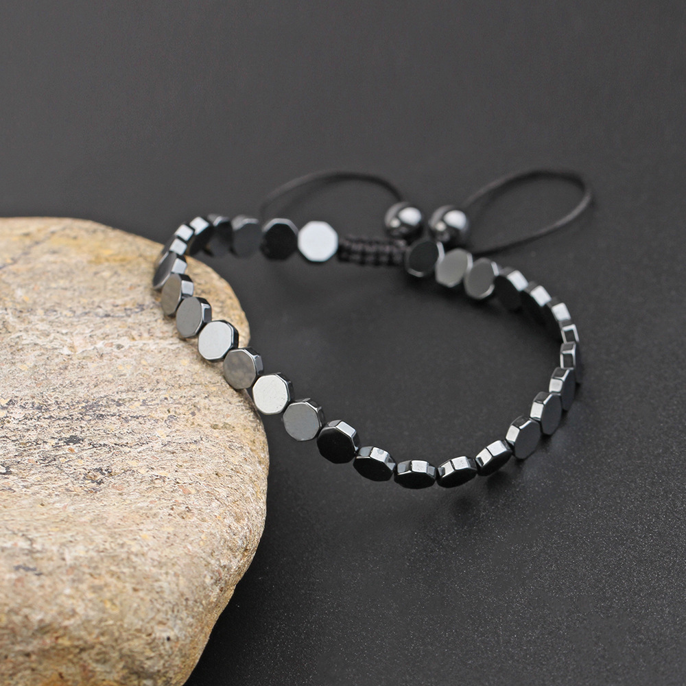 1 Piece Quantity Daily Occasion Casual Geometric Heart Shape Haematite Men's Bracelets Men's Chain Bracelets