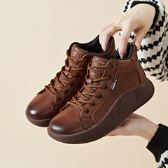 Autumn and winter non-slip maternity shoes, genuine leather shoes, women's soft-soled running travel shoes, comfortable middle-aged and elderly mother's sports shoes for women