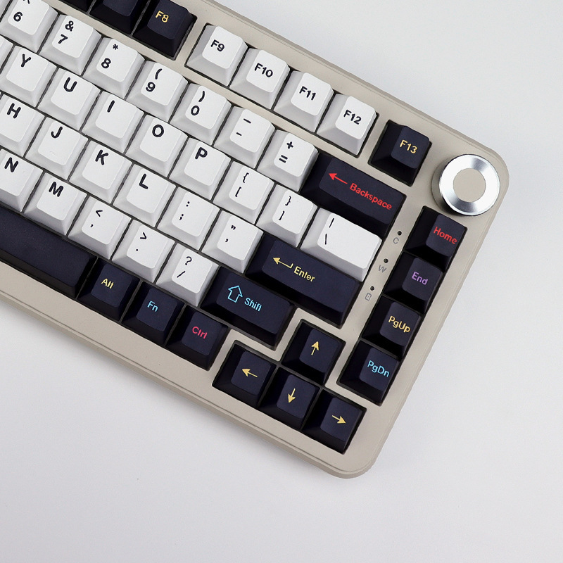 GMK 黒と白のトライバルテーマ 143 昇華オリジナルメカニカルキーボードキーキャップカスタマイズされた黒と白のコンプリートセット|undefined