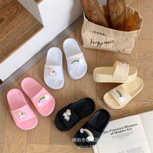 Eva Thick Slippers Children's Summer Cool Slippers Cross-border Explosions Boys and Girls Slippers Cartoon Unicorn Rainbow Horse