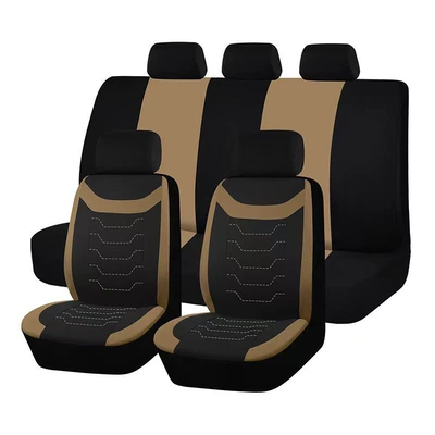 fabric U-shaped patterned machine-stitched | Seat cushion, seat cover - beige-2-piece-set-single-seat