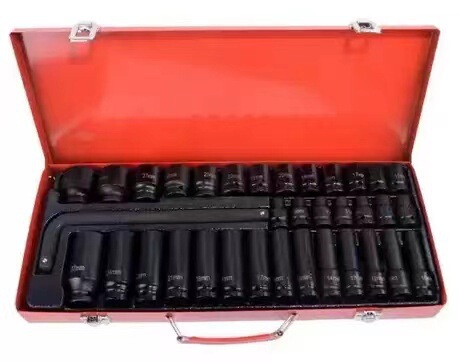 35件の小風砲スリーブ1/2重厚さ延長スクリュー電動レンチツール六角スリーブセット|undefined