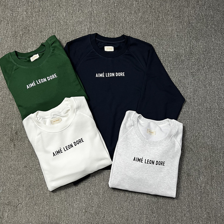 Cross-border Hot American Aime Leon Dore Letter Printing Thin Sweat Women's Simple Casual Couple's Trendy