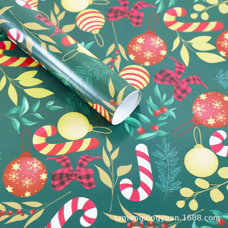 Nuevo regalo de vacaciones de Navidad regalo de dibujos animados niños caja de regalo papel de regalo decorativo papel de regalo papel de color rojo y verde