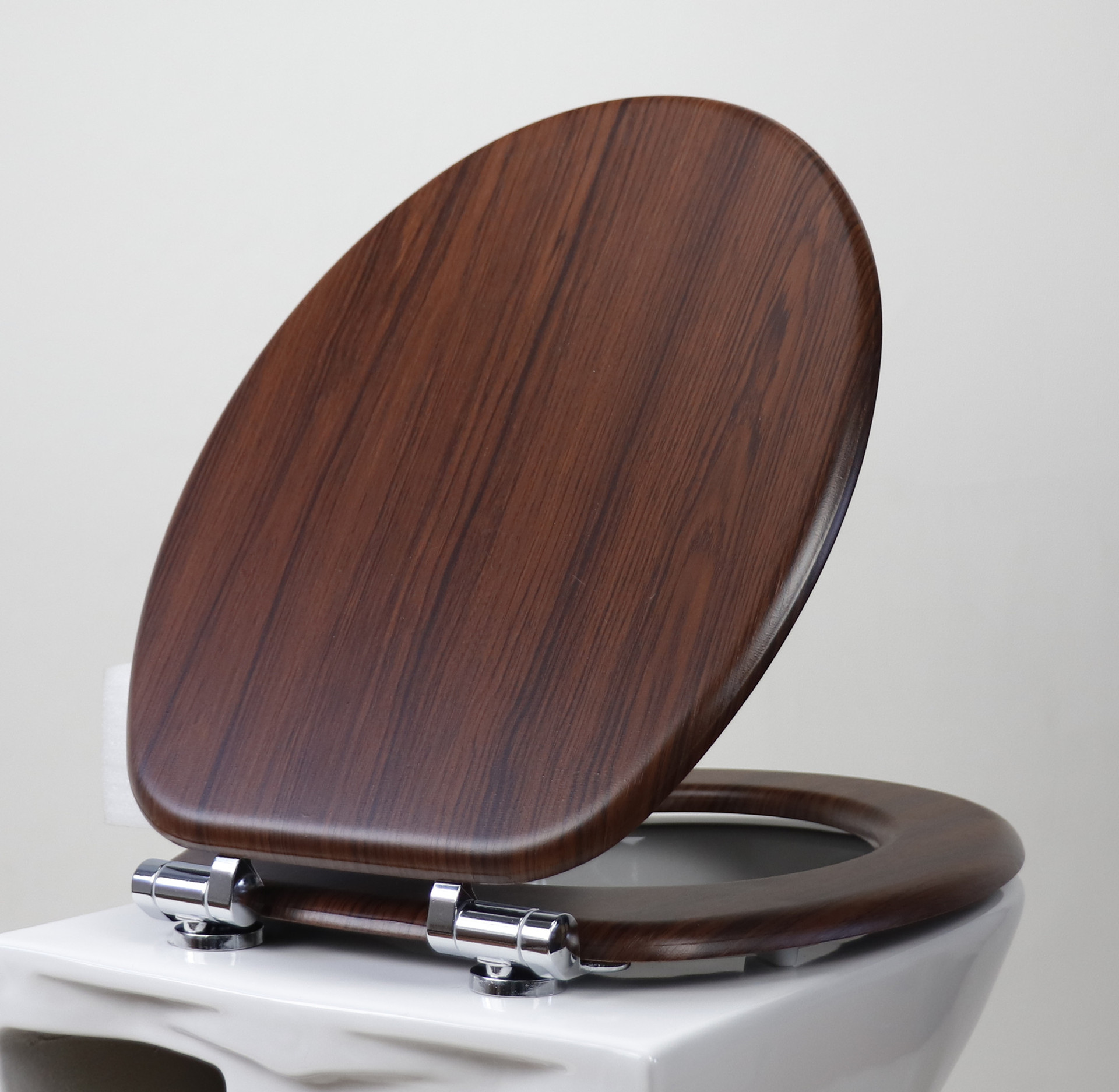 Factory direct sales of density board, wooden MDF toilet seat, pvc veneer, wood grain pattern with slow descent full figure