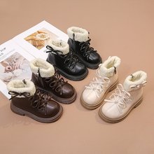 女孩公主加绒棉靴2025冬季新款宝宝洋气靴子冬季新款大童保暖棉靴