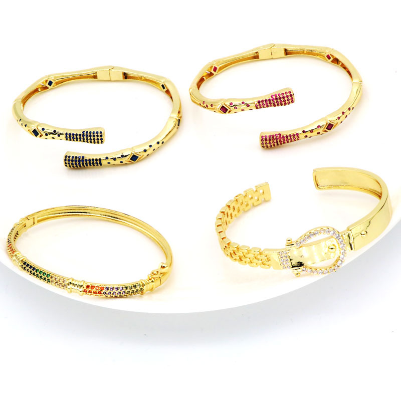 Fashion Solid Color Copper Plating Bangle 1 Piece