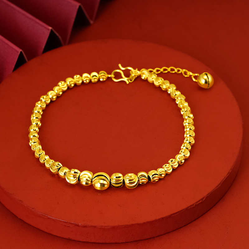 Pulsera de cuentas flash de moda retro para mujer transmisión en vivo en línea celebridad arena pulsera de oro transfronteriza venta caliente fuente de fábrica al por mayor