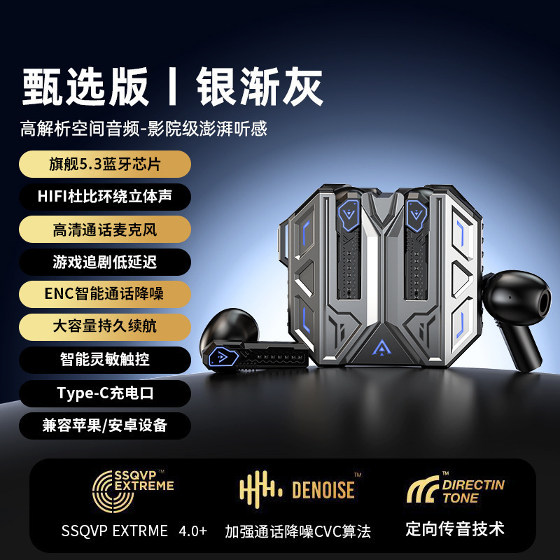 クロスボーダー爆金Uget-001私模電ゲームヘッドホンbluetooth無線高颜値帯充電倉庫0遅延|undefined