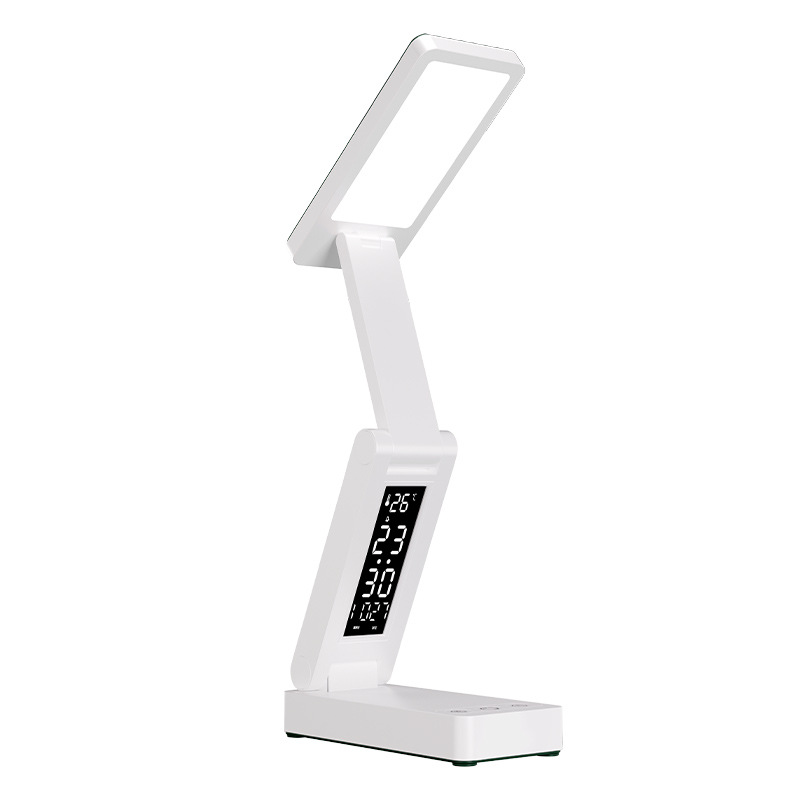 lámpara de escritorio de reloj de visualización digital inteligente lámpara de lectura de cabezal de cama recargable para dormitorio de estudiantes universitarios