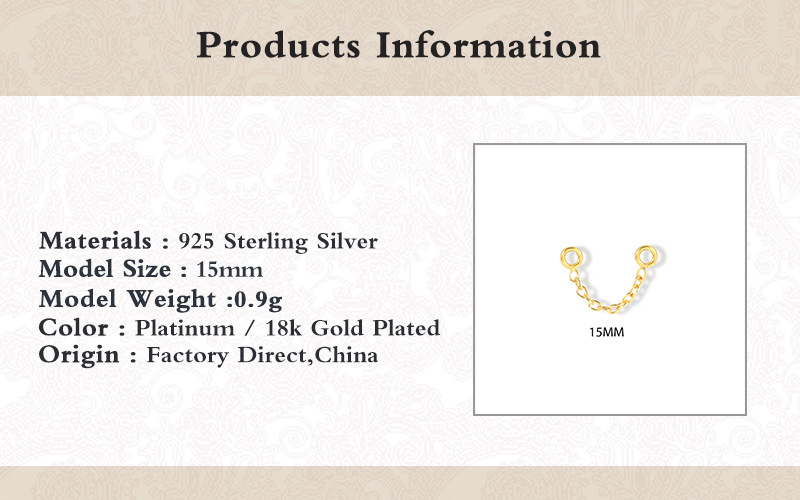 Plating Design 1 Piece 925 Sterling Silver Geometric Ear Studs