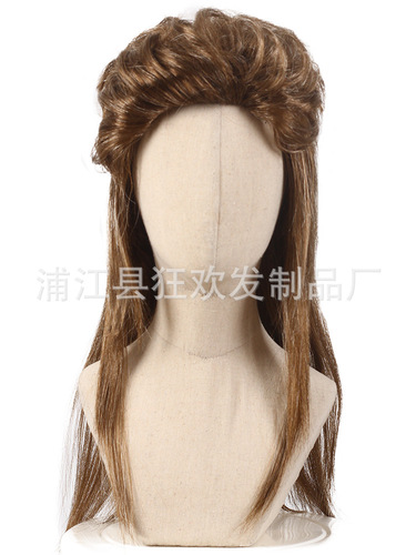 European and American 70s and 80s men's and women's mullet wigs natural fluffy personality fashion Christmas birthday gifts