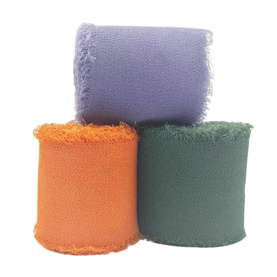 4cm Hand Tear Burr Cloth Ribbon Holding Flower Bow Invitation Wedding Decoration Packaging Cloth Ribbon