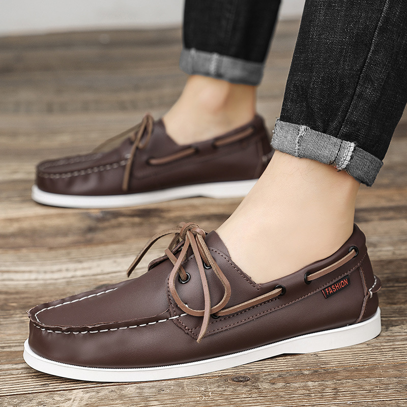 Cross-Border Men's Shoes Export Large Size 47 Boat Shoes Men's Korean Style Trendy Driving Loafers Casual Shoes Leather Shoes Men's Aliexpress
