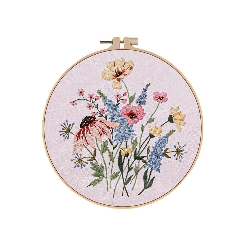 DIY regalos de bordado a mano paquete de materiales de estilo europeo flores tranquilas y plantas tonos cálidos comercio exterior transfronterizo