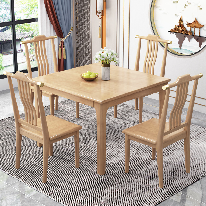 Mesa de comedor de madera maciza cuadrada pequeño apartamento casa pequeña mesa cuadrada moderna mesa de madera de ocio chino sala de alquiler pequeña mesa de té