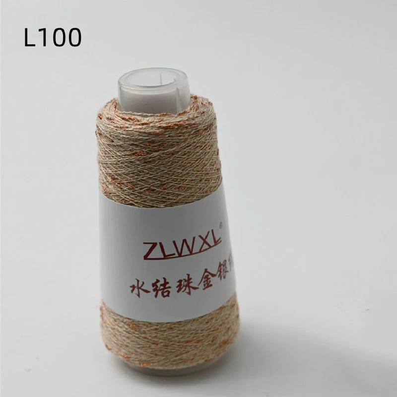 Woven silk threads handmade, 50 gram, gold and silver