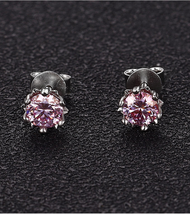 925 Sterling Silver Ear Needle Material 1 Pair 925 Sterling Silver Moissanite Moissanite Earrings Geometric Ear Studs