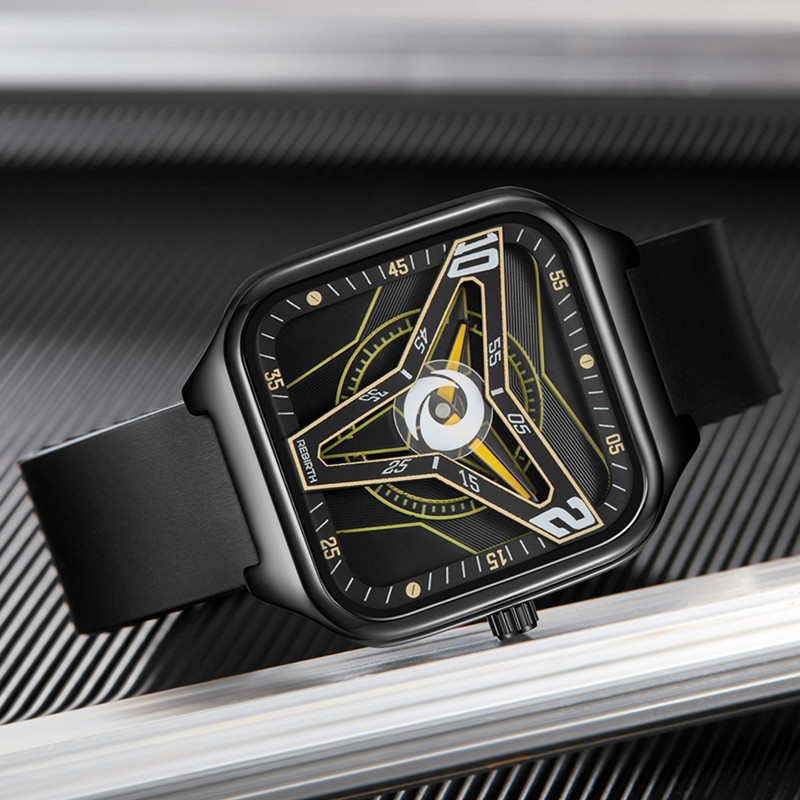 Moda moda fresco reloj cuadrado de los hombres deportes impermeable reloj de cuarzo de las mujeres banda de silicona reloj juvenil