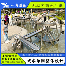 户外公园不锈钢阿基米德取水器儿童幼教喷水玩水玩沙戏水水上乐园